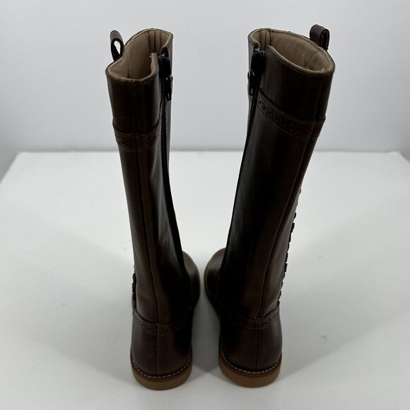 Elephantito Tall Braided Leather Knee High Boots Shoes Brown NWOB Girls Size 13 - Picture 8 of 12
